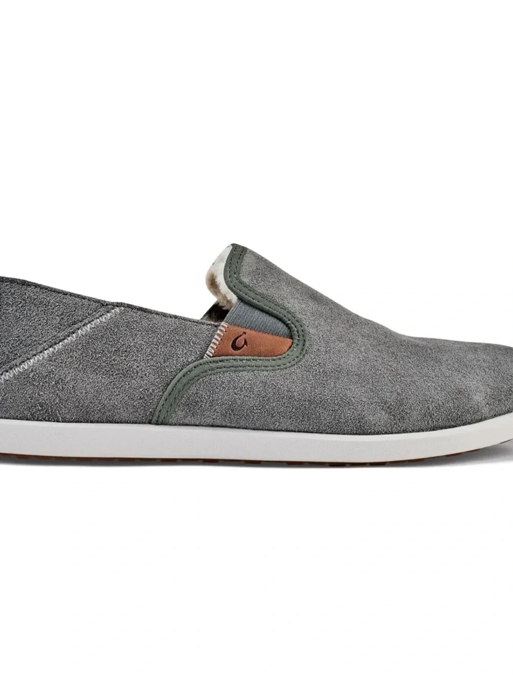 OluKai Men’s Hele Malie slip-on shoes in charcoal/mist grey,8